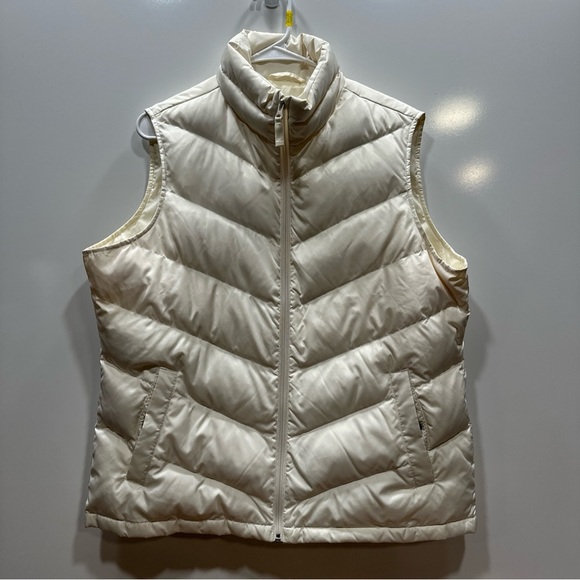 White Puffer Vest women’s large‎ lands end - Picture 1 of 7